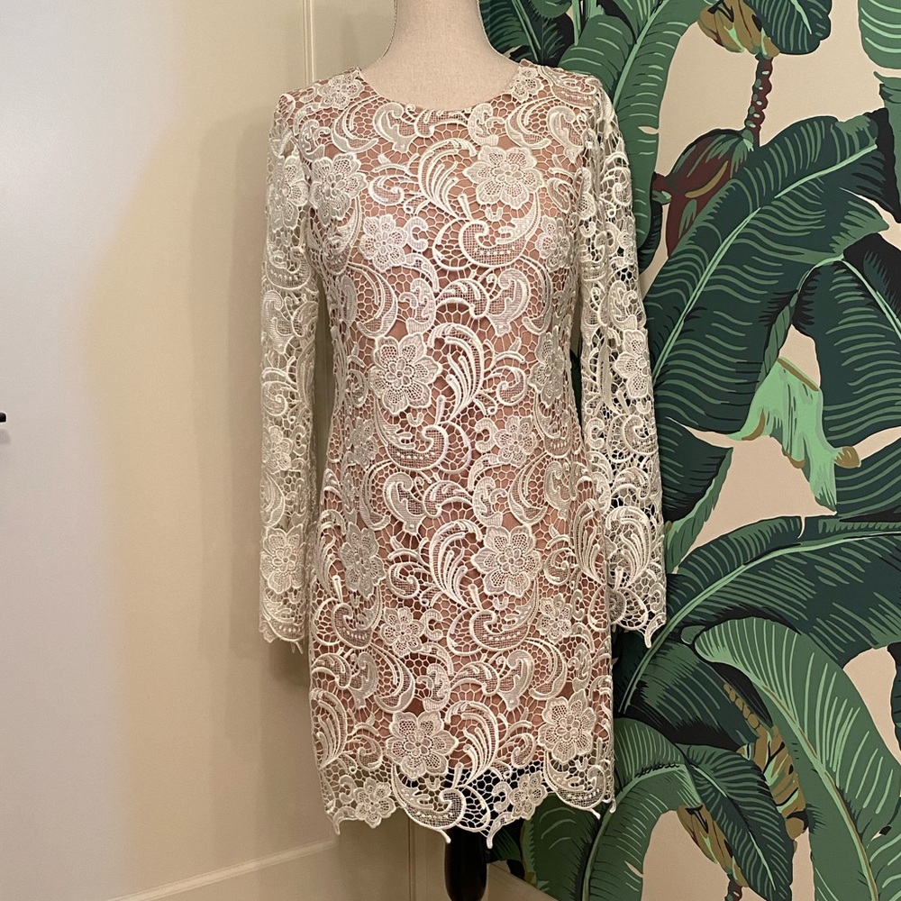 DRESS THE POPULATION Lace Dress - Ivory
